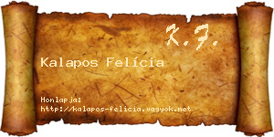 Kalapos Felícia névjegykártya